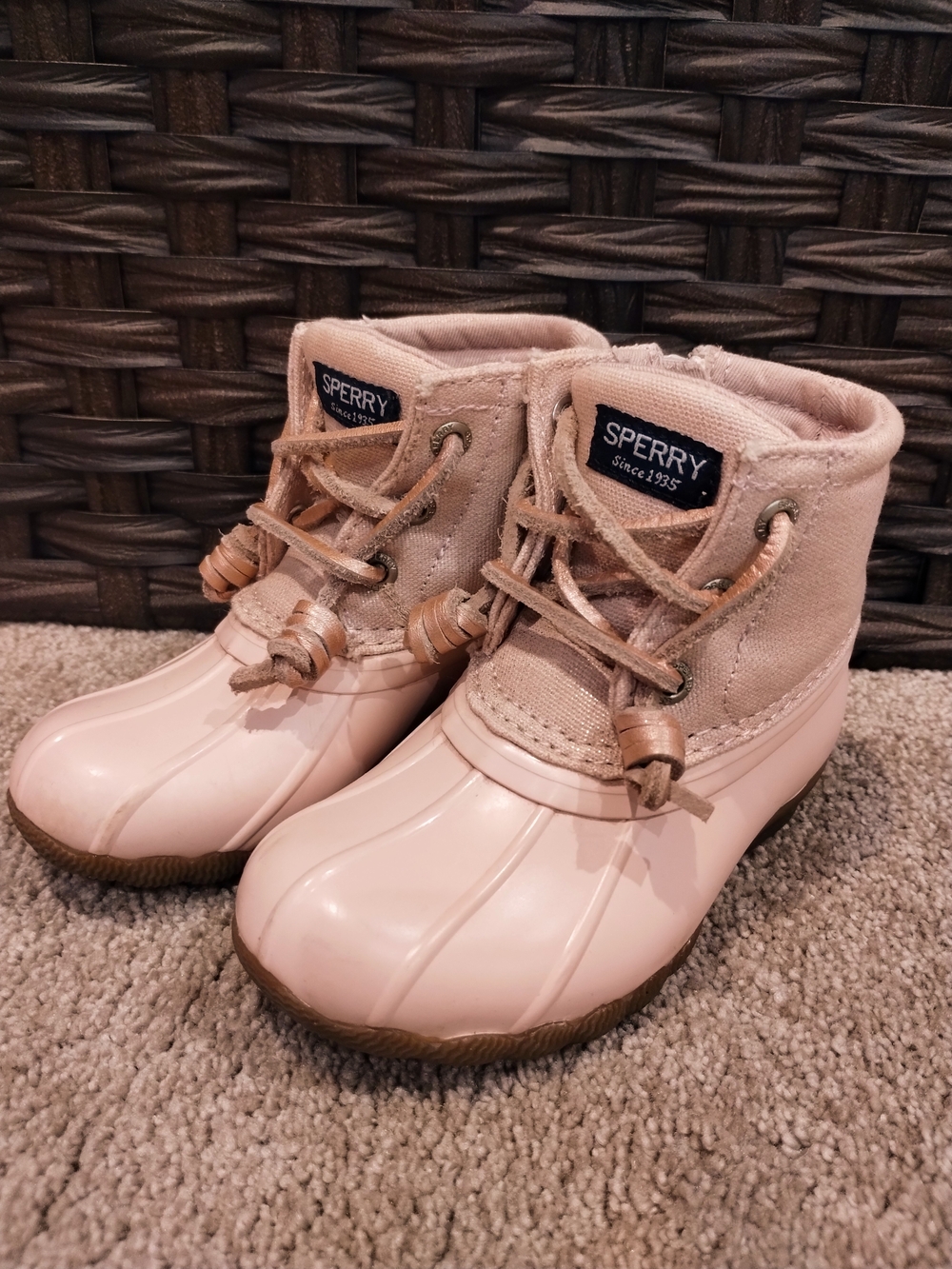 Sperry Toddler Light Pink Waterproof Saltwater Boot Girls